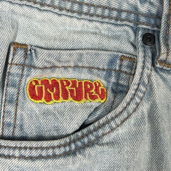 🔥🔥 EMPYRE Y2K Streetwear Skate Distressed Light Blue Denim JEANS Men Sz 28 - Picture 4 of 11